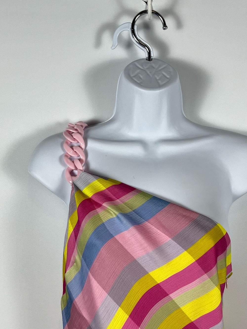 Gianni Bini x Jess Southern Shelby One-Shoulder Chain Plaid Dress Size 8 NWT - Picture 5 of 10